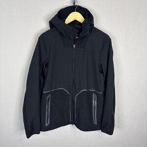 Lululemon Water-Repellent Fleece Jacket Black Hooded Hiking Men’s S LM4AFJS